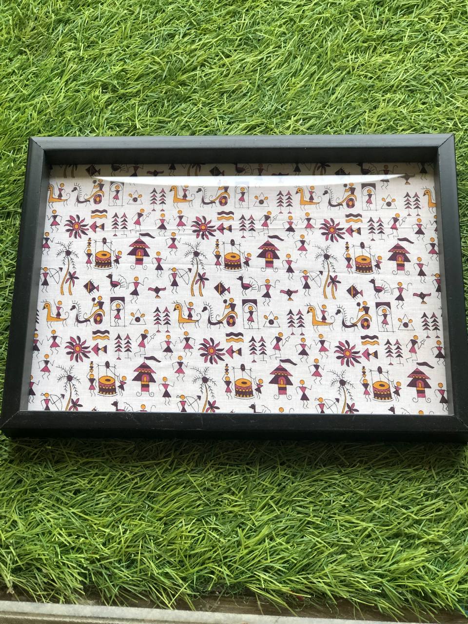 Warli Design Fabric Serving Tray ๐ฅ๐ค