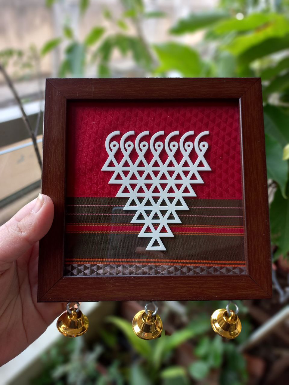 Khan fabric saraswati frame with bells โจ๐ผ๐ท