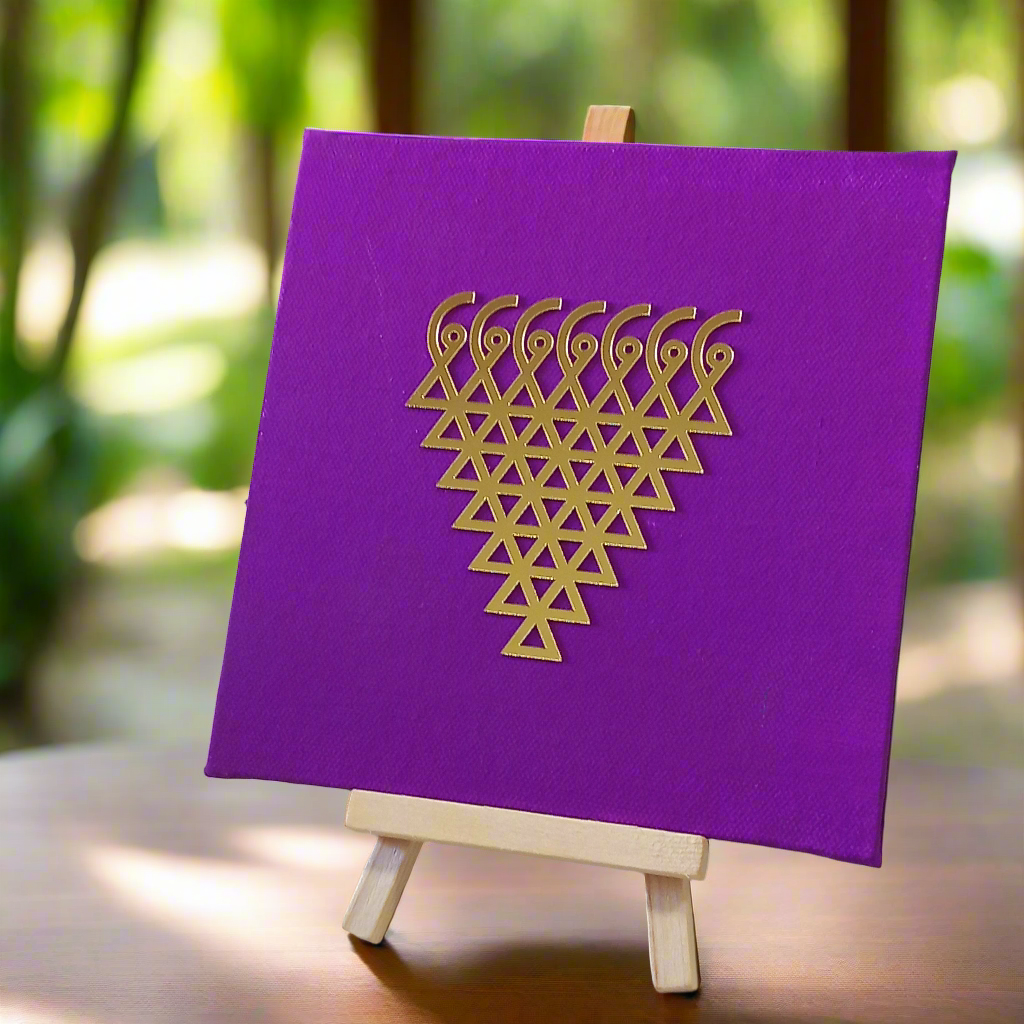 Golden Saraswati stand in pine wood 🙏🌼⚛️