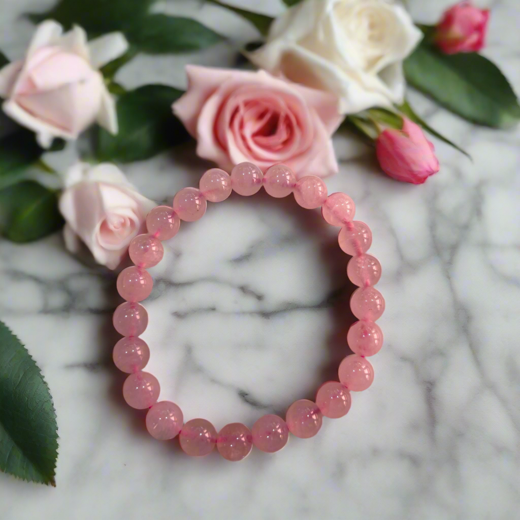 Natural Rose Quartz Bracelet 🍁🍂