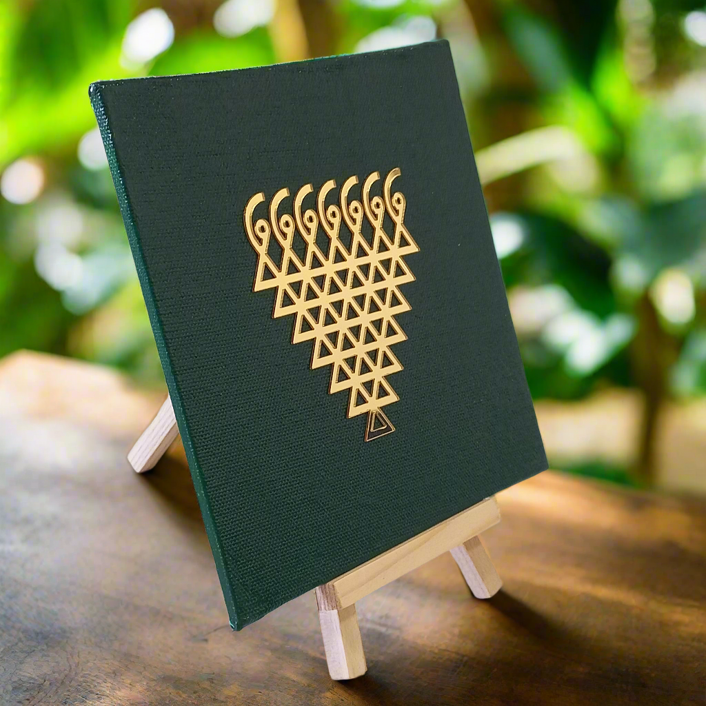 Golden Saraswati stand in pine wood 🙏🌼⚛️