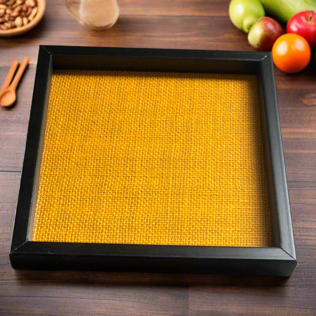 Coloured Jute Serving Tray ..!♥️💛💚