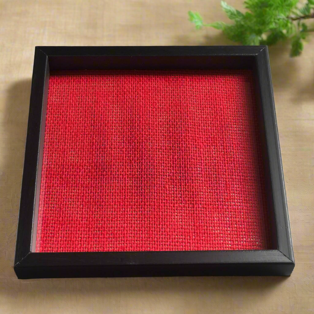 Coloured Jute Serving Tray ..!♥️💛💚