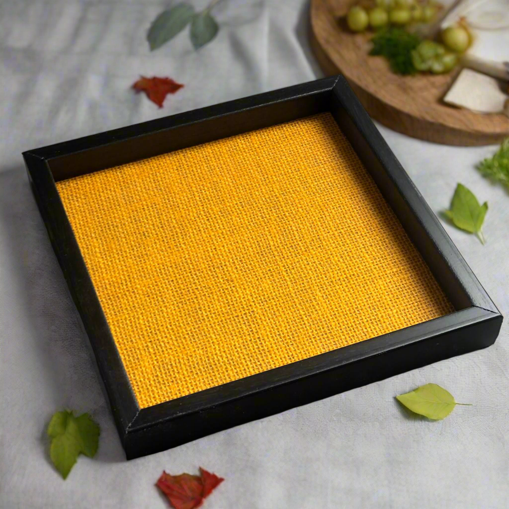 Coloured Jute Serving Tray ..!♥️💛💚