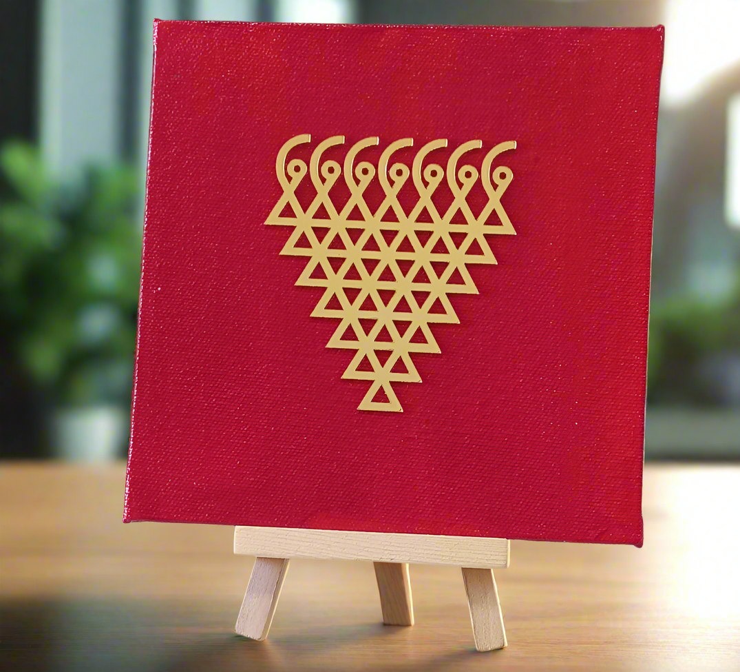 Golden Saraswati stand in pine wood 🙏🌼⚛️