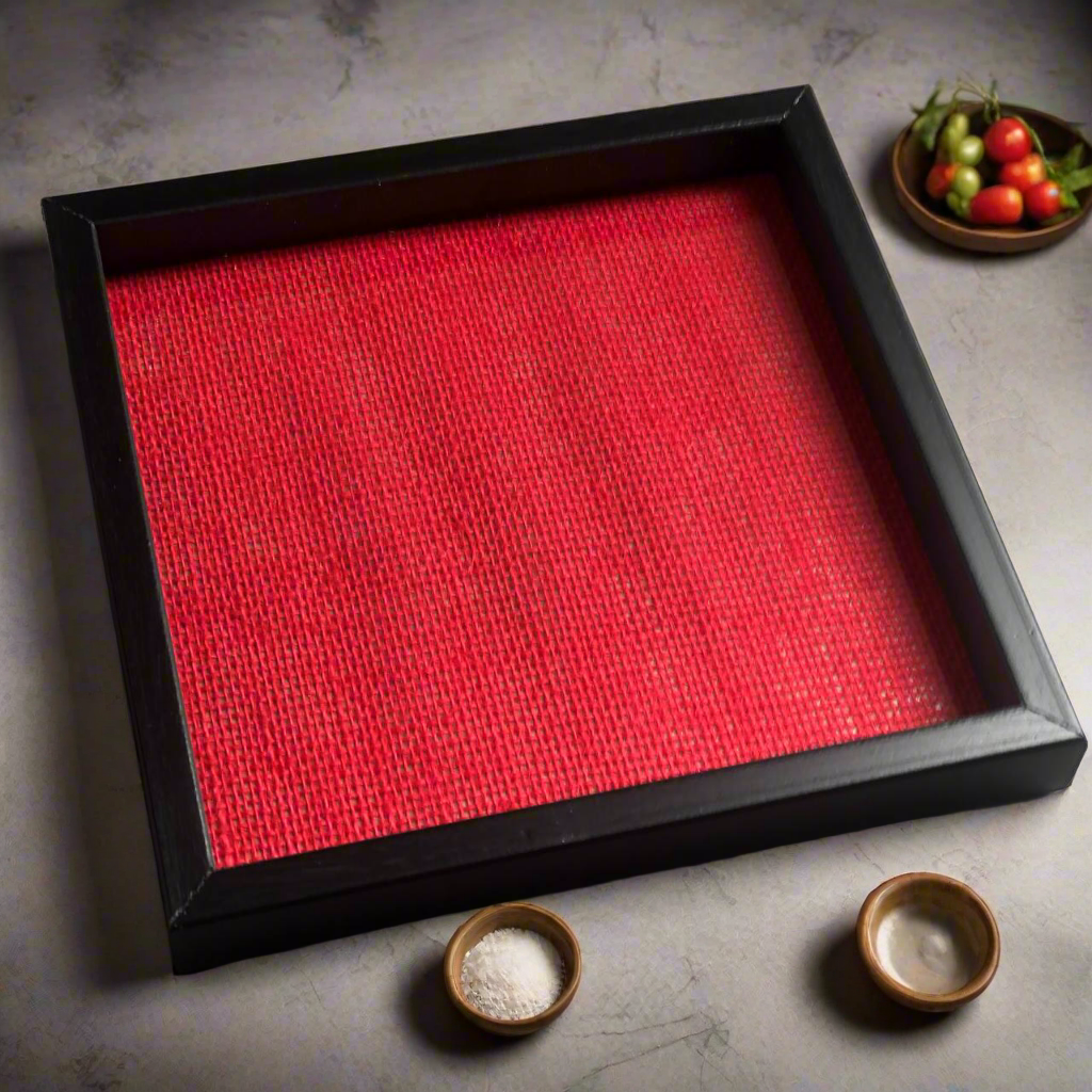 Coloured Jute Serving Tray ..!♥️💛💚