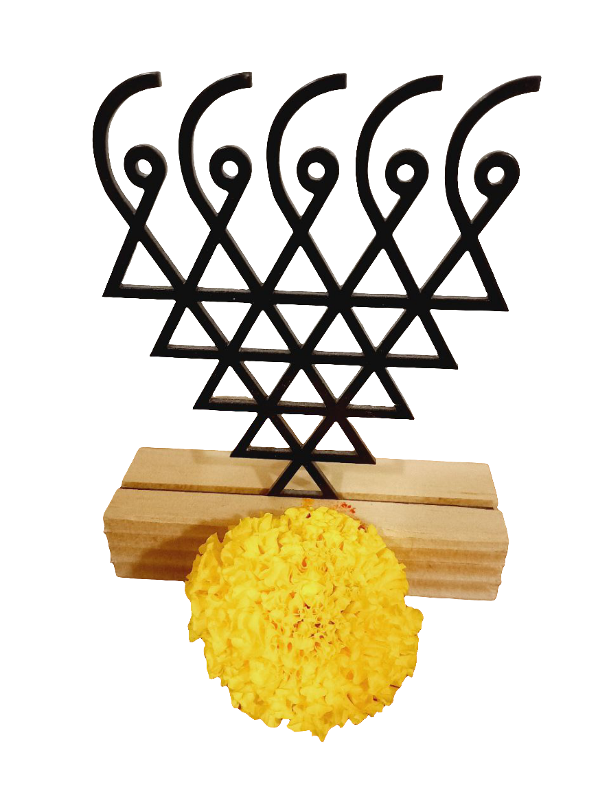 Metal Saraswati pine wood stand 🌟