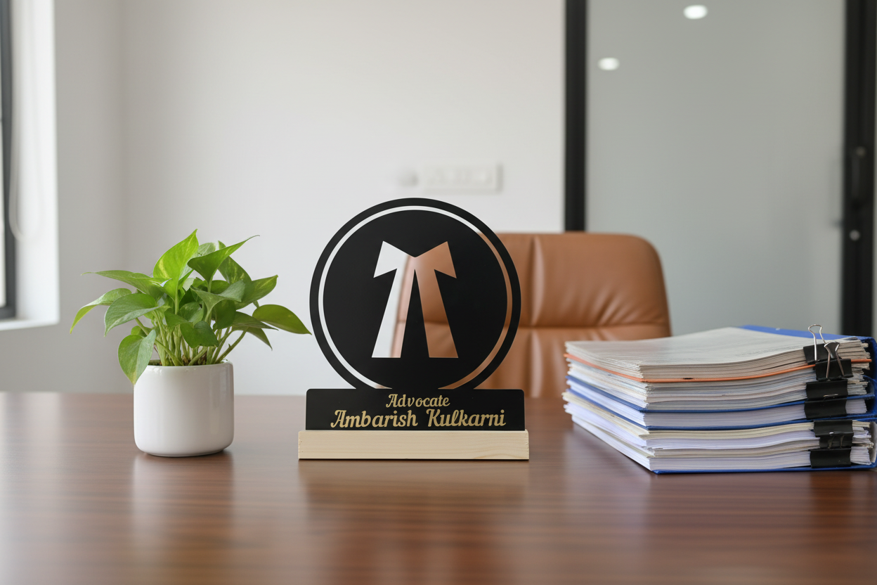 Advocate Metal Stand with pine wood base ✅