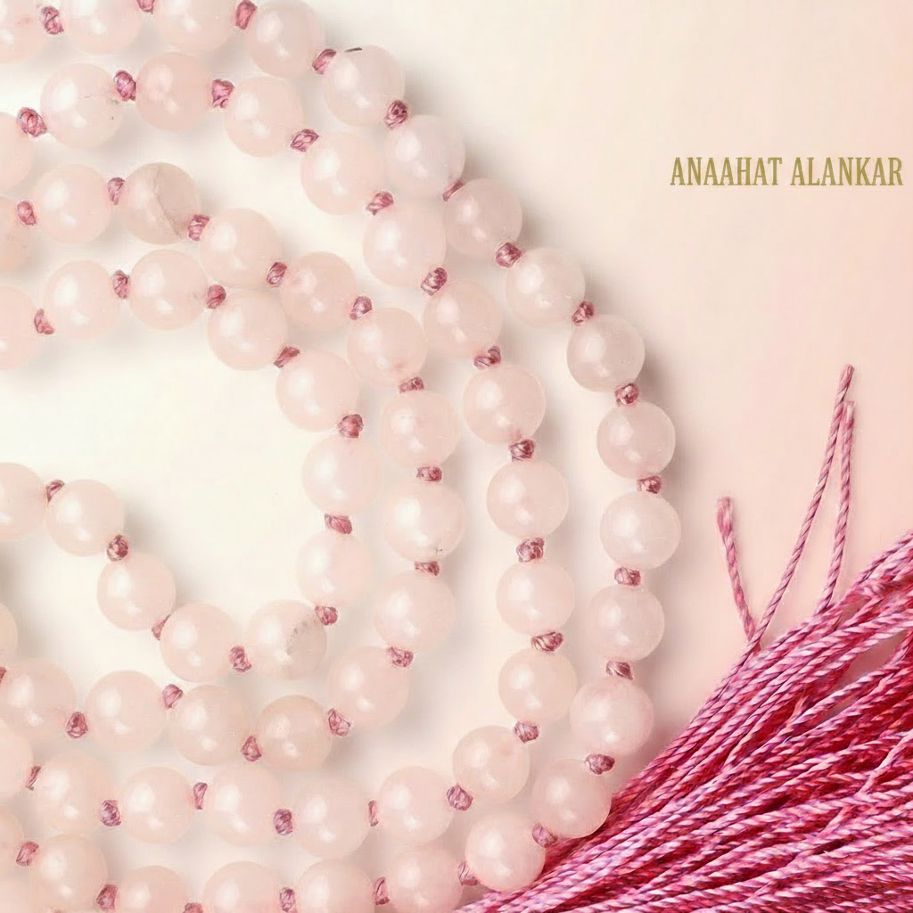Rose Quartz Mala Necklace 108 Mala Beads, 108 Prayer Beads, Buddhist Meditation Mala♥️✨📿