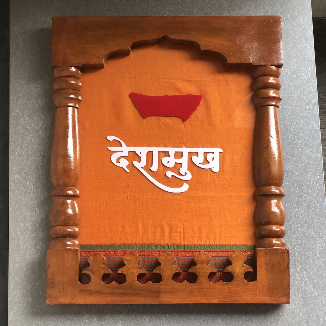 Full customized Sagvan devali (teakwood) Nameplate frame💜💛✅