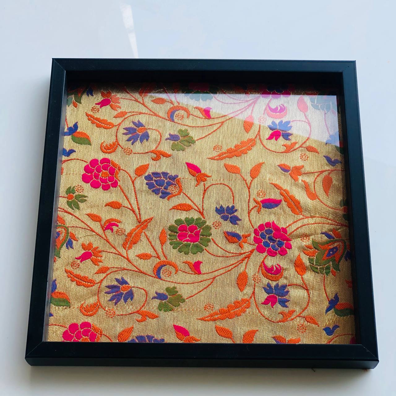 Elegant Paithani Serving Tray🍁