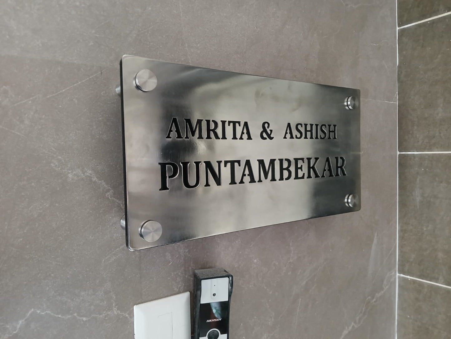 SS Stainless Steel Nameplate Engraved Customize Name❤️❣️🍁