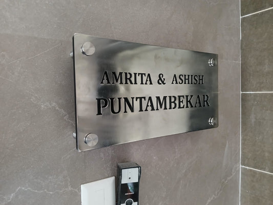 SS Stainless Steel Nameplate Engraved Customize Name❤️❣️🍁