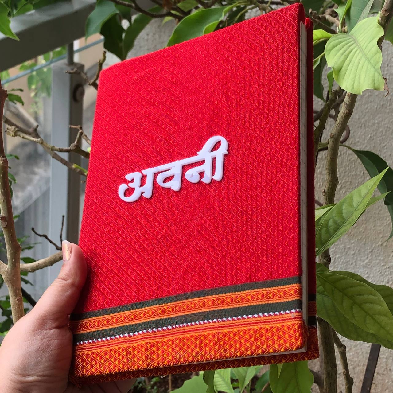 Customize Name fabric Diary in khaan ❤️❣️