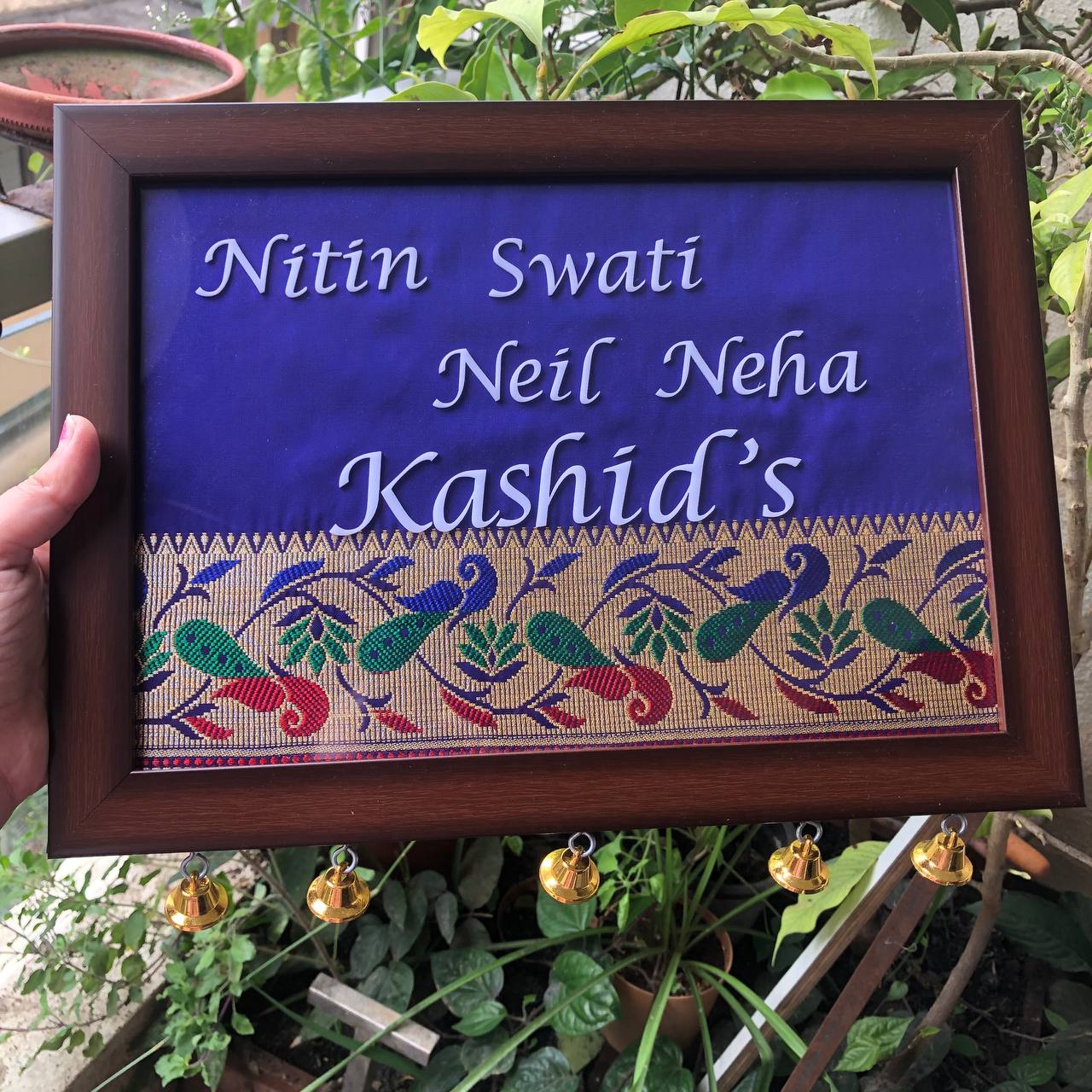 Family Frame Paithani 4 Names ♥️❣️