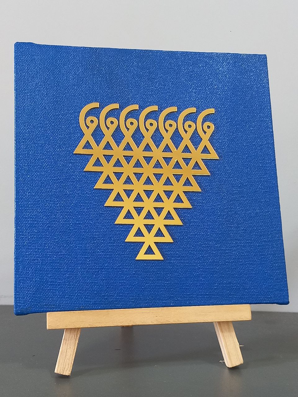 Canvas saraswati with pinewood stand ✡️♾️🛐⚛️