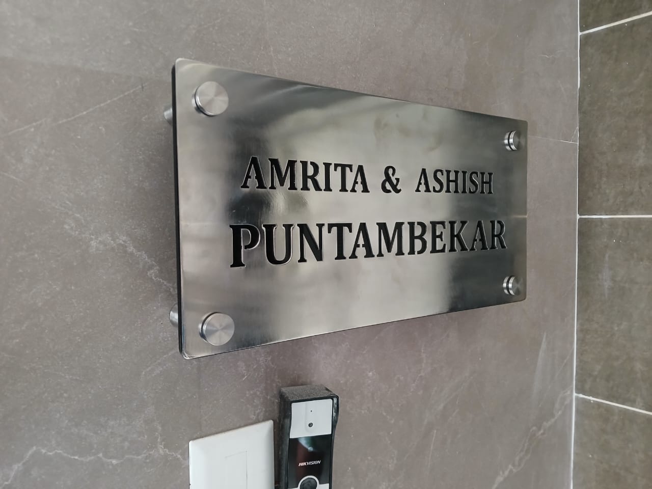 SS Stainless Steel Nameplate Engraved Customize Name❤️❣️🍁