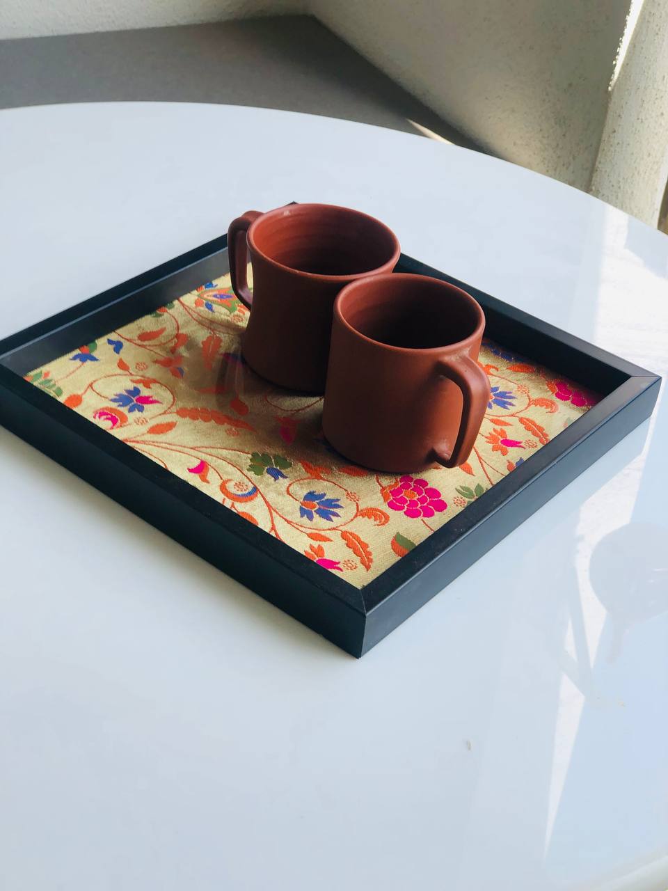 Elegant Paithani Serving Tray🍁