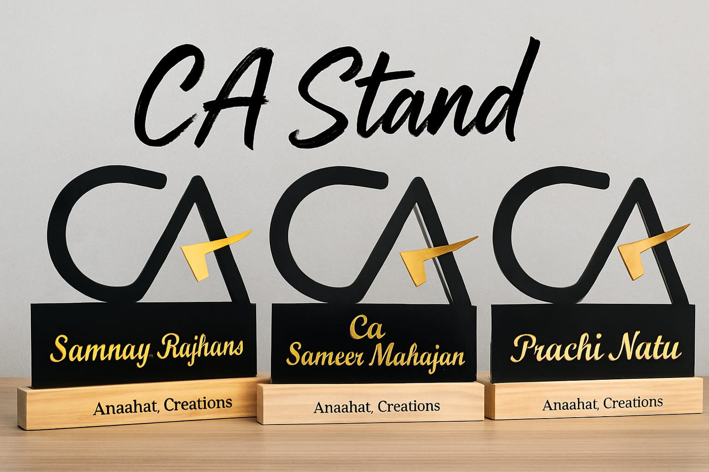 CA Metal Stand with pine wood base ✅