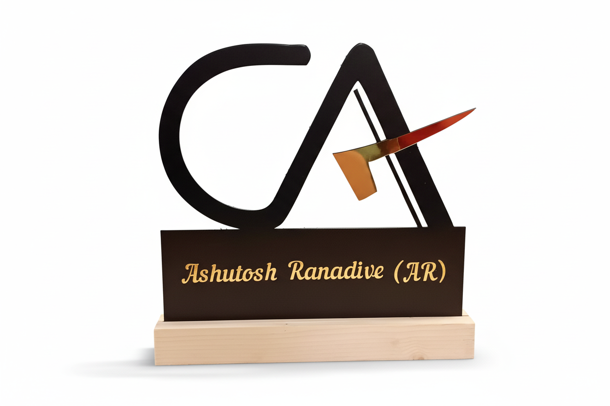 CA Metal Stand with pine wood base ✅