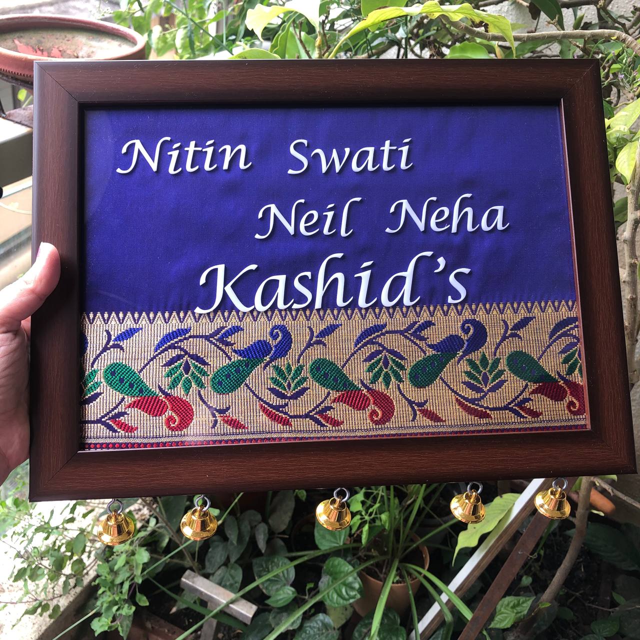 Family Frame Paithani 4 Names ♥️❣️