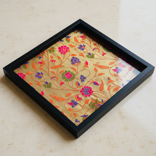 Elegant Paithani Serving Tray🍁