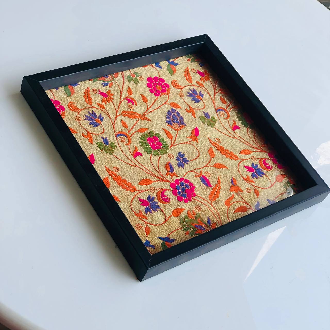 Elegant Paithani Serving Tray🍁
