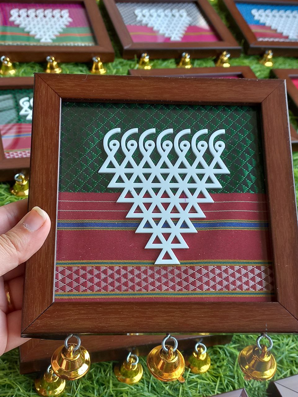 Khan fabric saraswati frame with bells ✨🌼🌷