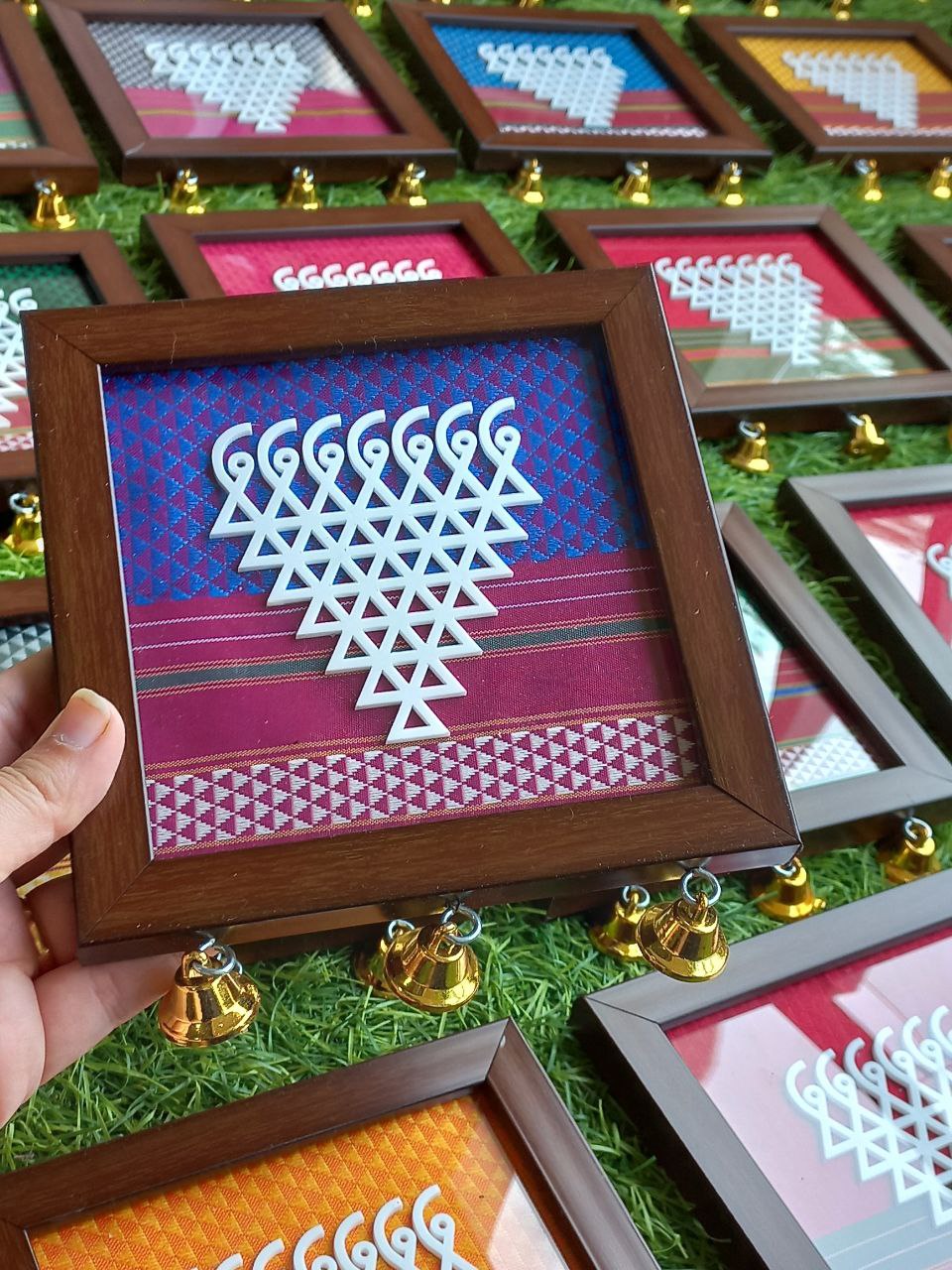 Khan fabric saraswati frame with bells ✨🌼🌷