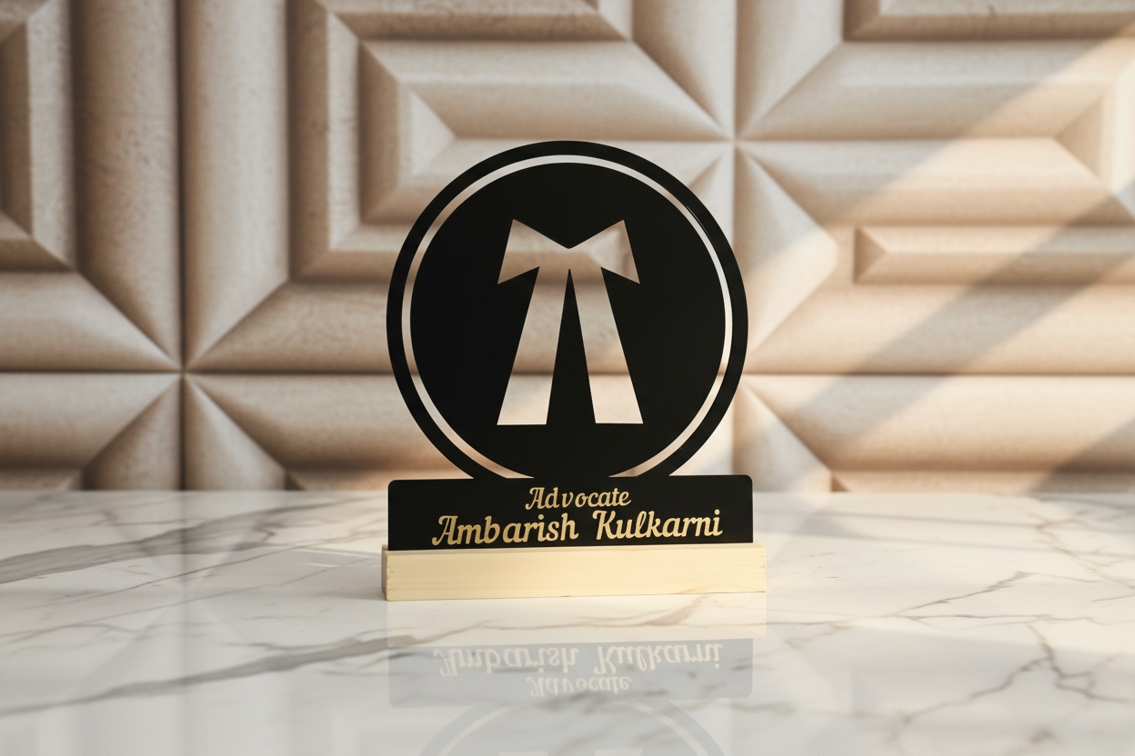 Advocate Metal Stand with pine wood base ✅