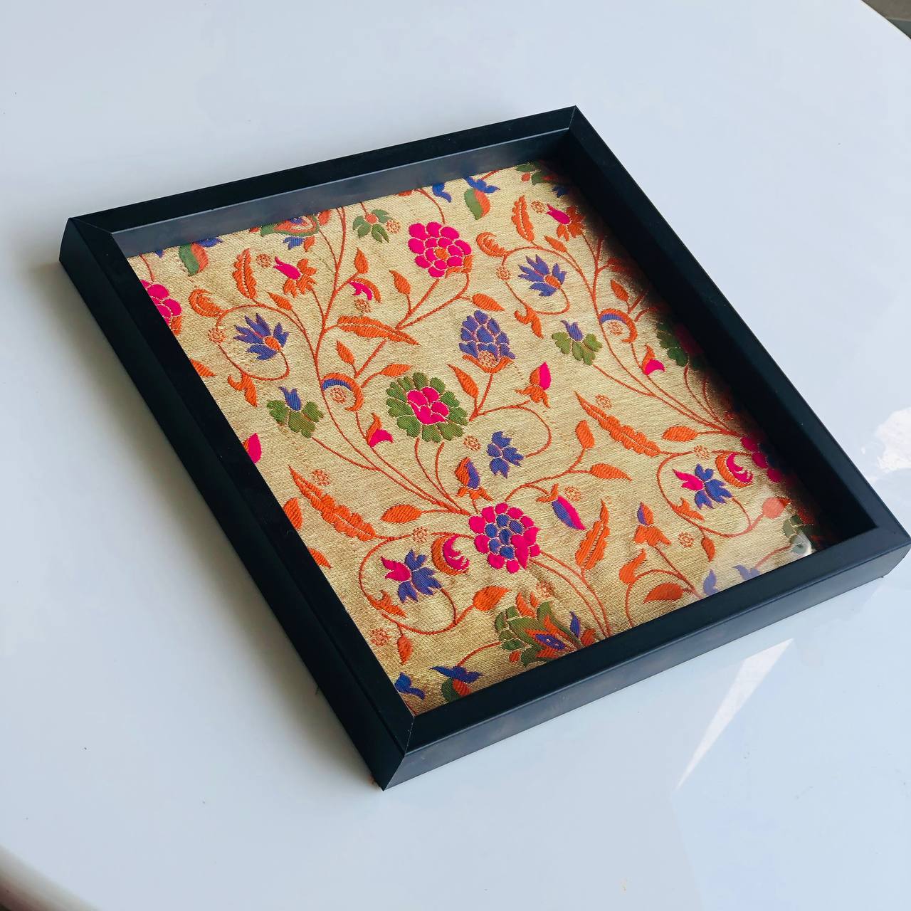Elegant Paithani Serving Tray🍁